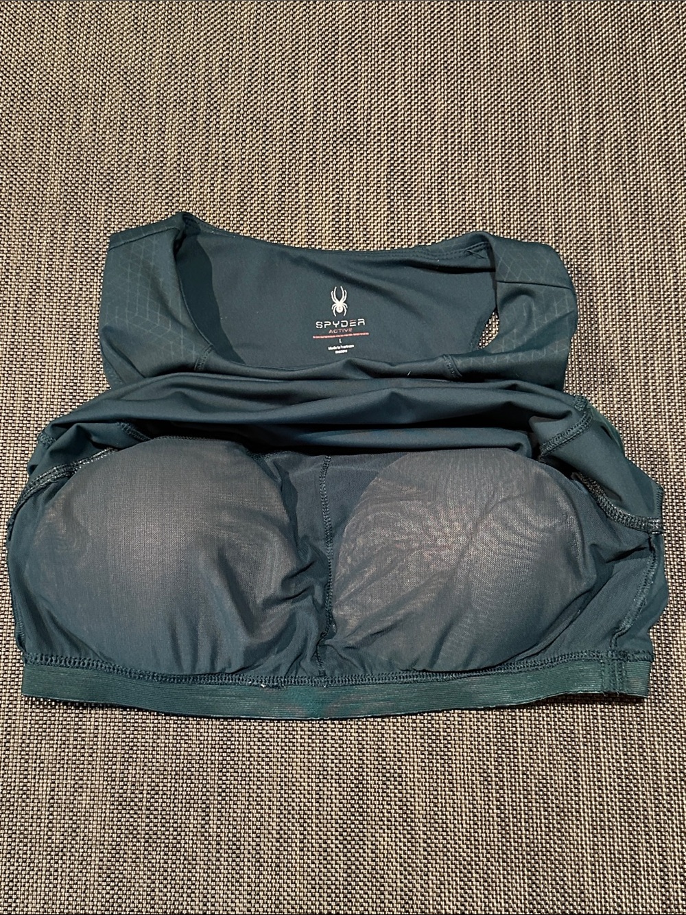 Spyder Women's Athletic Sports Bra Tank in Deep Green - Picture 4 of 5